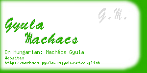 gyula machacs business card